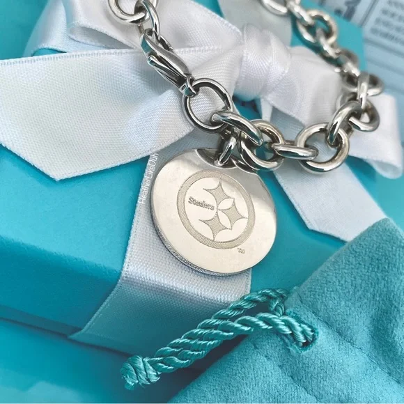 Pittsburgh Steelers x Tiffany & Co. Authentic Custom 7” NFL Football Bracelet 🏈 - Picture 4 of 12